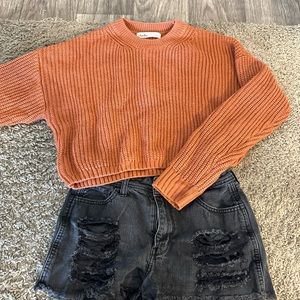 Elodie Rust colored crop sweater
